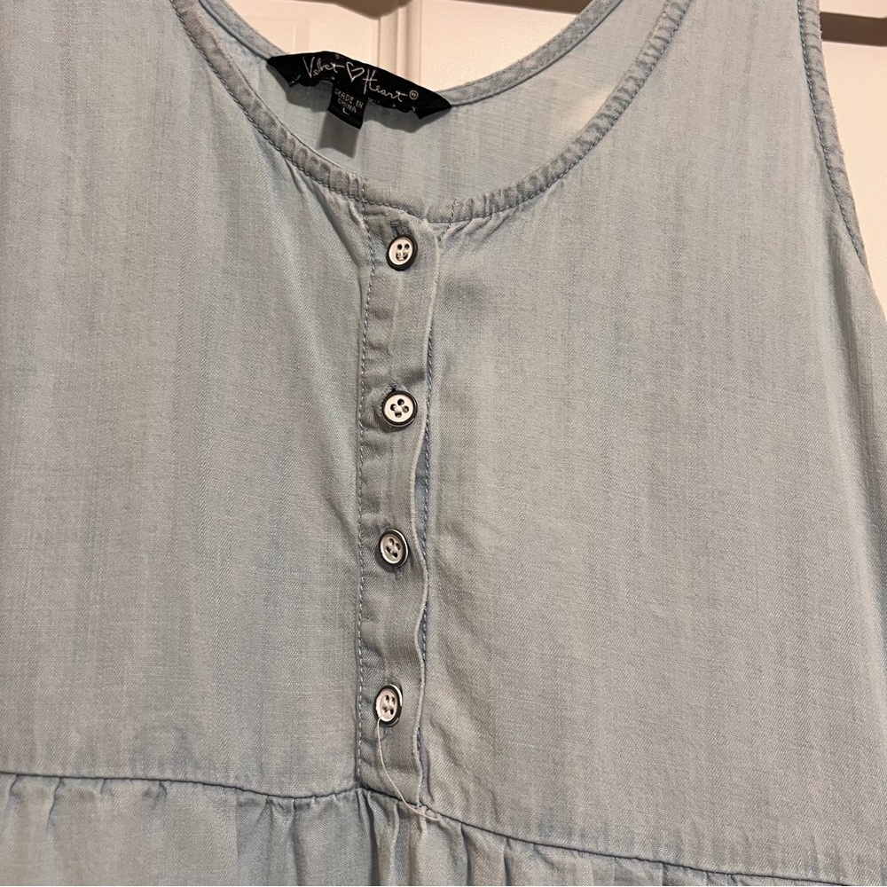 Velvet Heart Light Blue Denim Mini Dress - Picture 3 of 6